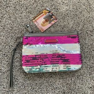 Betsey Johnson Glitter Wristlet Clutch